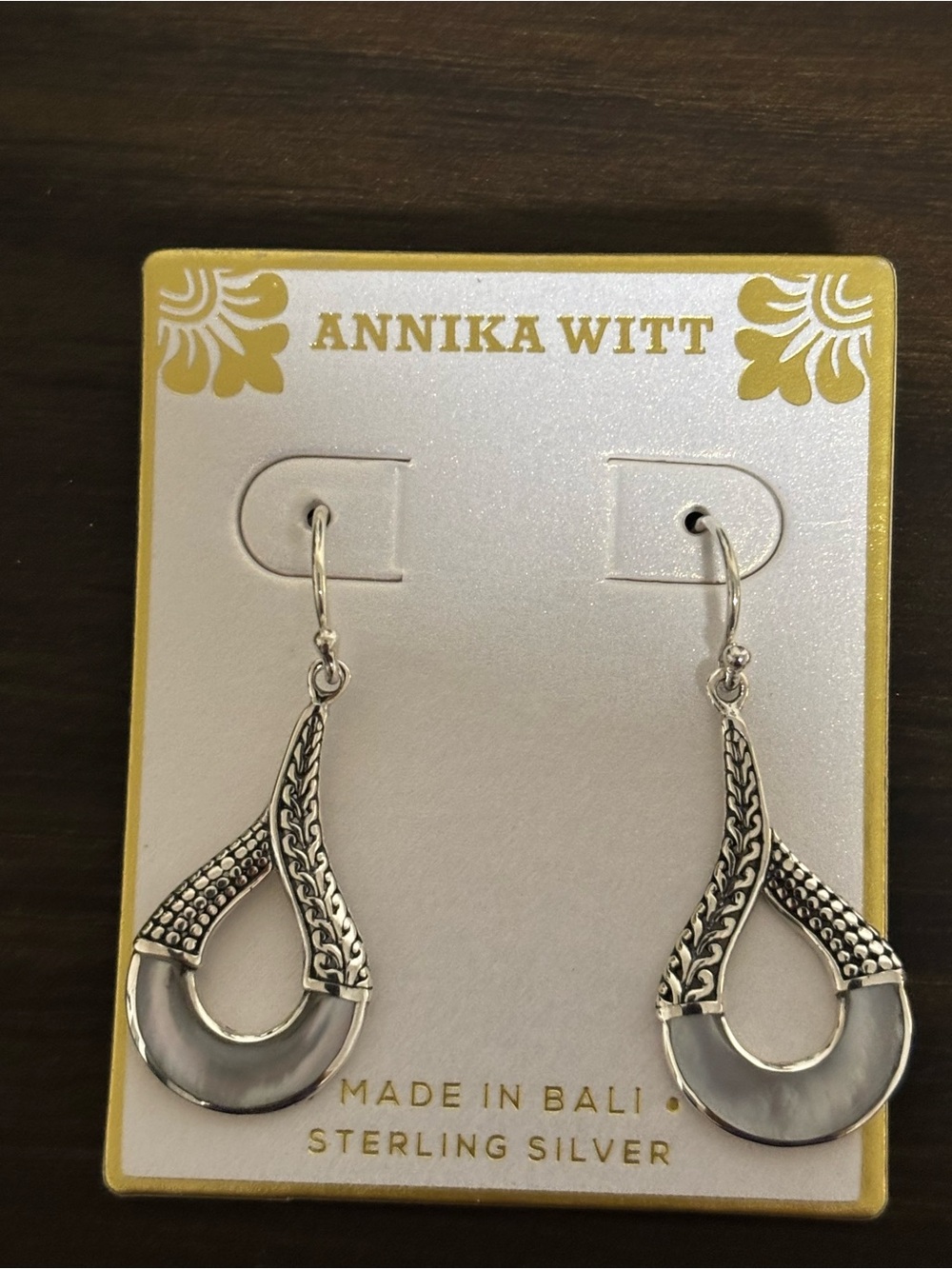 Annika Witt Sterling Silver Mother-of-Pearl Teardrop Earrings - Silver